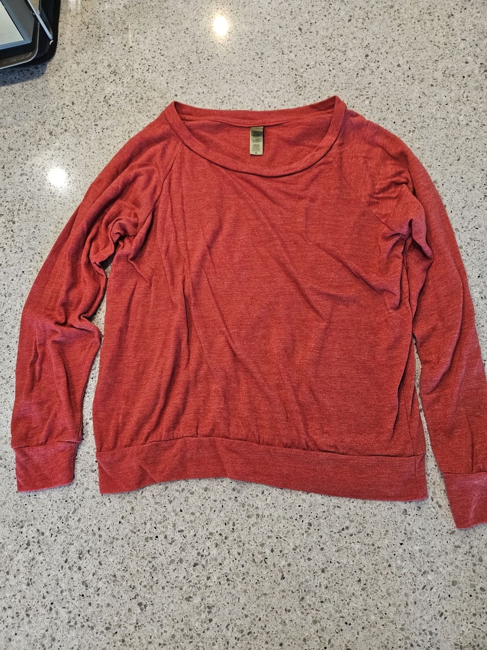 Alternative Apparel Heathered Red Pullover Shirt | Soft Lightweight